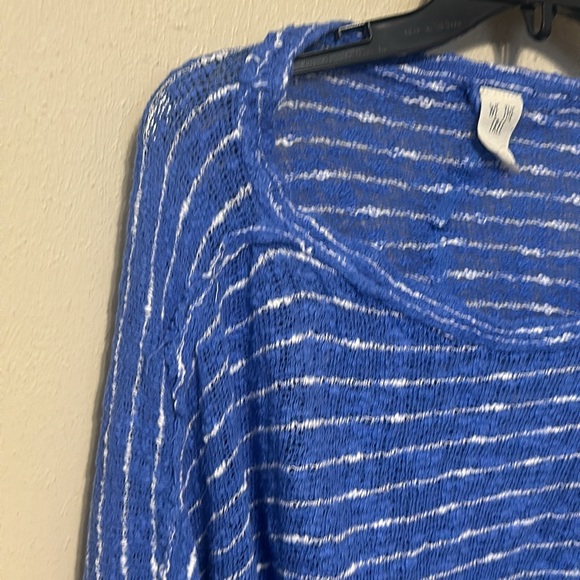 Free People We The Free Oversized Island Girl Hacci Stripe Shirt Size Small - Picture 3 of 7